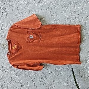 Carhartt Orange Original Fit Short Sleeve Pocket T-Shirt Size Small